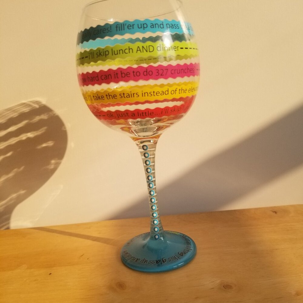 Mud Pie fun wine glass